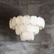 Alabaster Shell Brass Chandelier-DWHOME