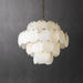 Alabaster Shell Brass Chandelier.