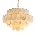 Alabaster Shell Brass Chandelier.