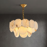 Alabaster Shell Brass Chandelier-DWHOME