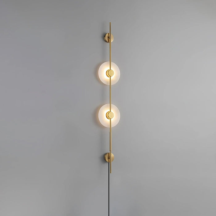 Alabaster Vertical Plug-in Wall Sconce.