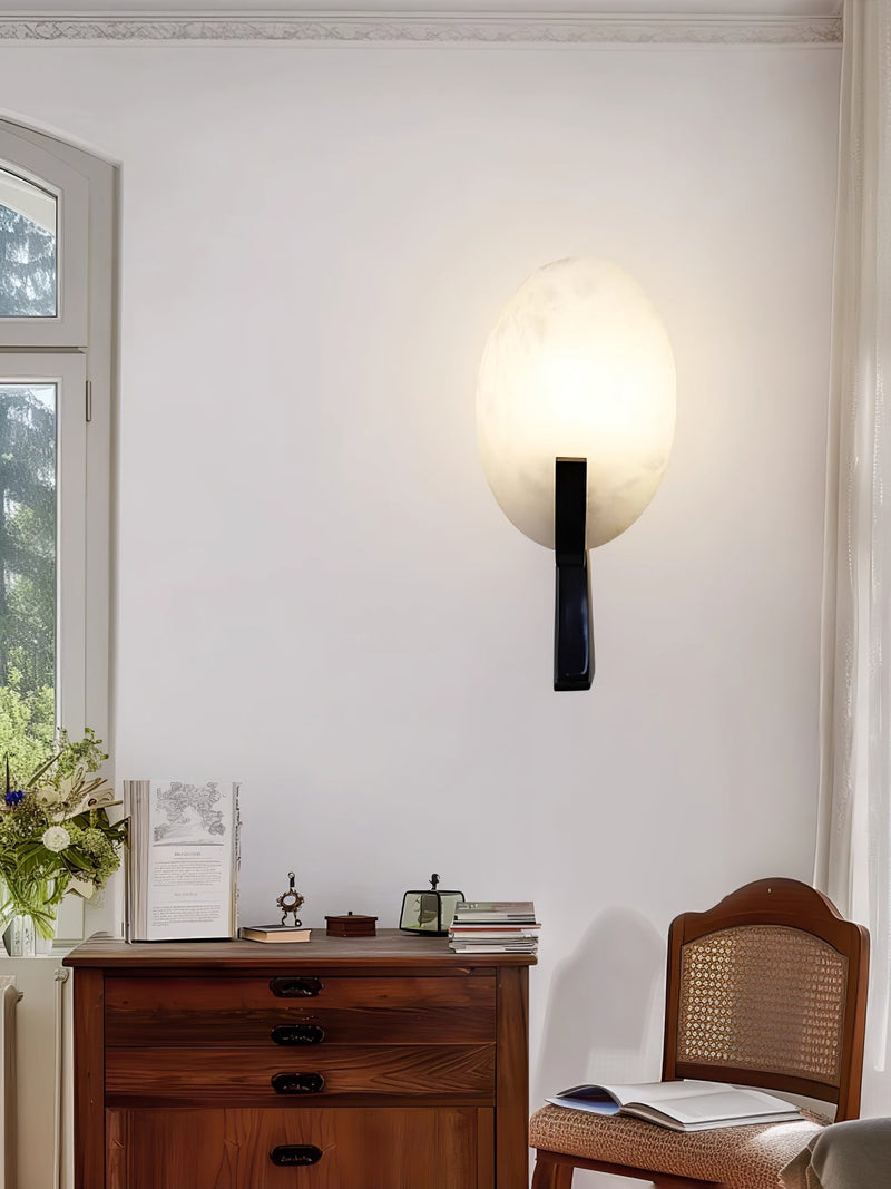Alice Alabaster Plug-in Wall Lamp-DWHOME