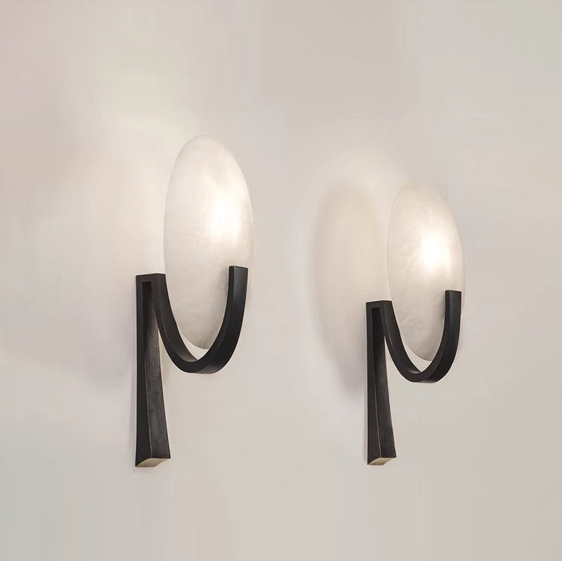 Alice Alabaster Plug-in Wall Lamp-DWHOME