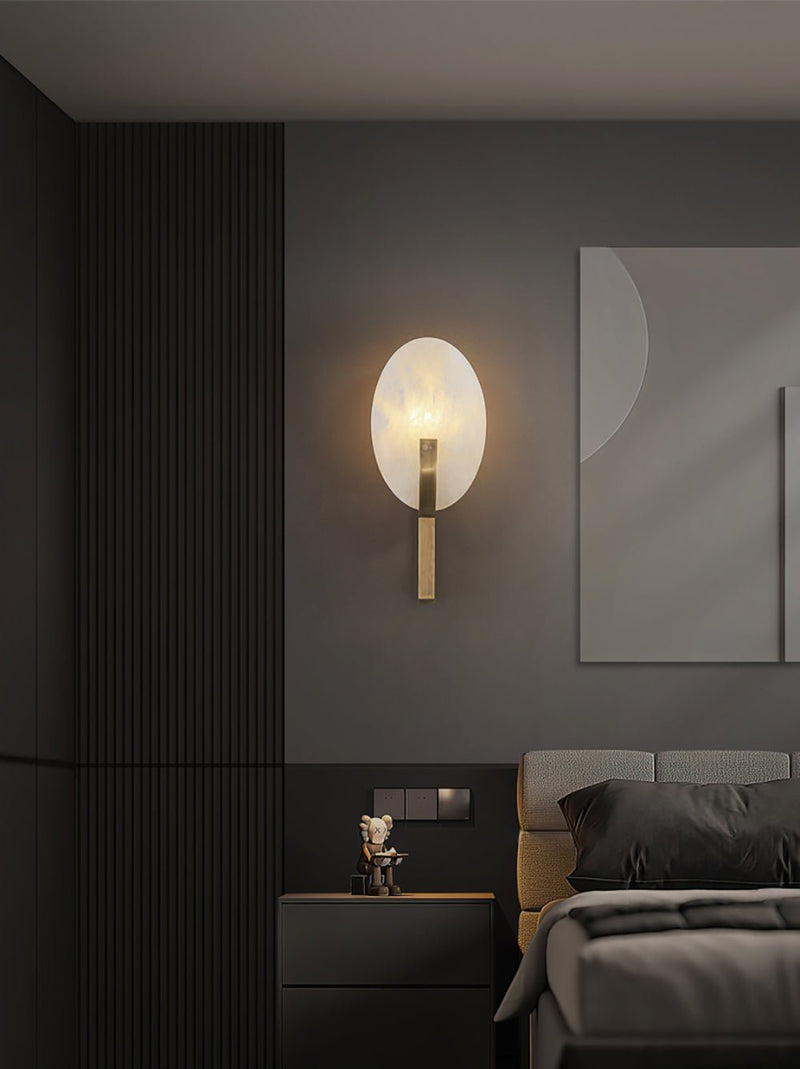Alice Alabaster Plug-in Wall Lamp-DWHOME