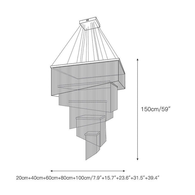 Aluminum Chain Tassel Chandelier-DWHOME