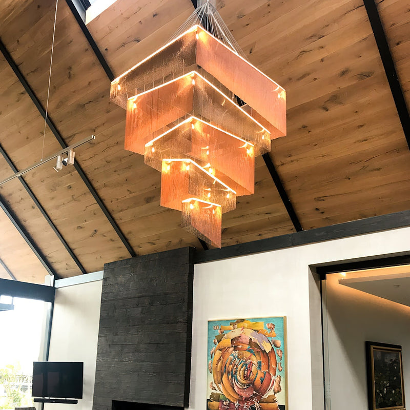 Aluminum Chain Tassel Chandelier-DWHOME