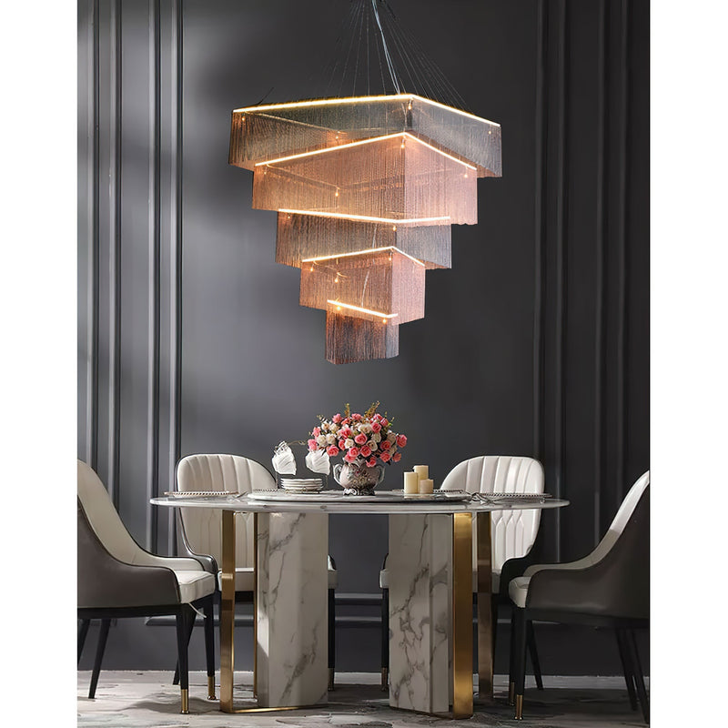 Aluminum Chain Tassel Chandelier-DWHOME