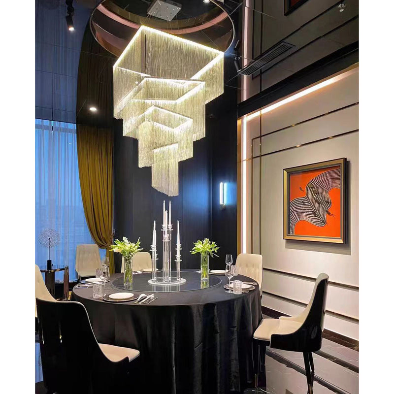 Aluminum Chain Tassel Chandelier-DWHOME