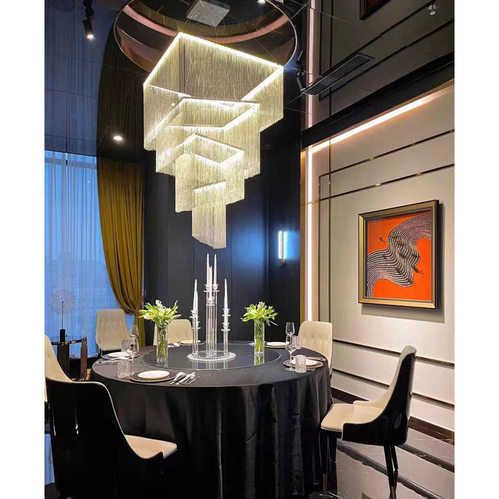 Aluminum Chain Tassel Chandelier-DWHOME