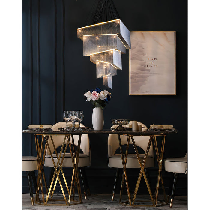 Aluminum Chain Tassel Chandelier-DWHOME