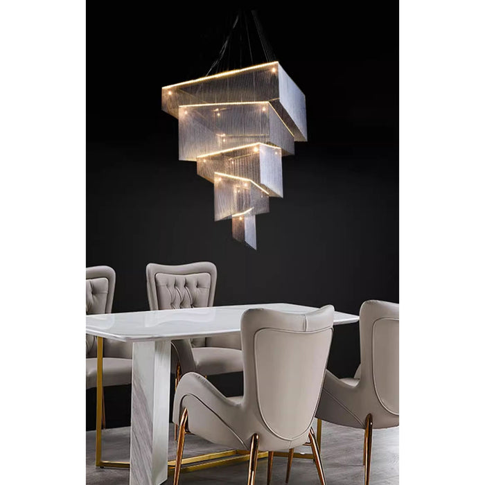 Aluminum Chain Tassel Chandelier-DWHOME