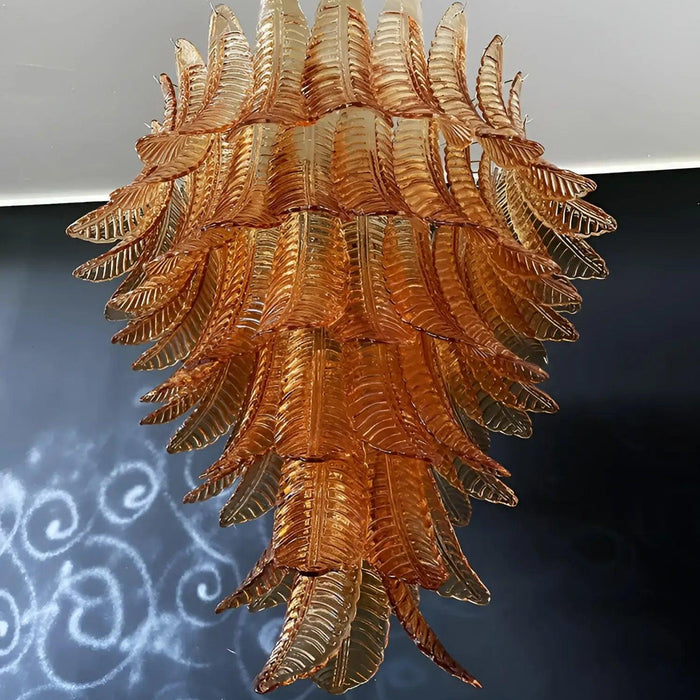 Amber Leaf Cascade Chandelier - DWHOME