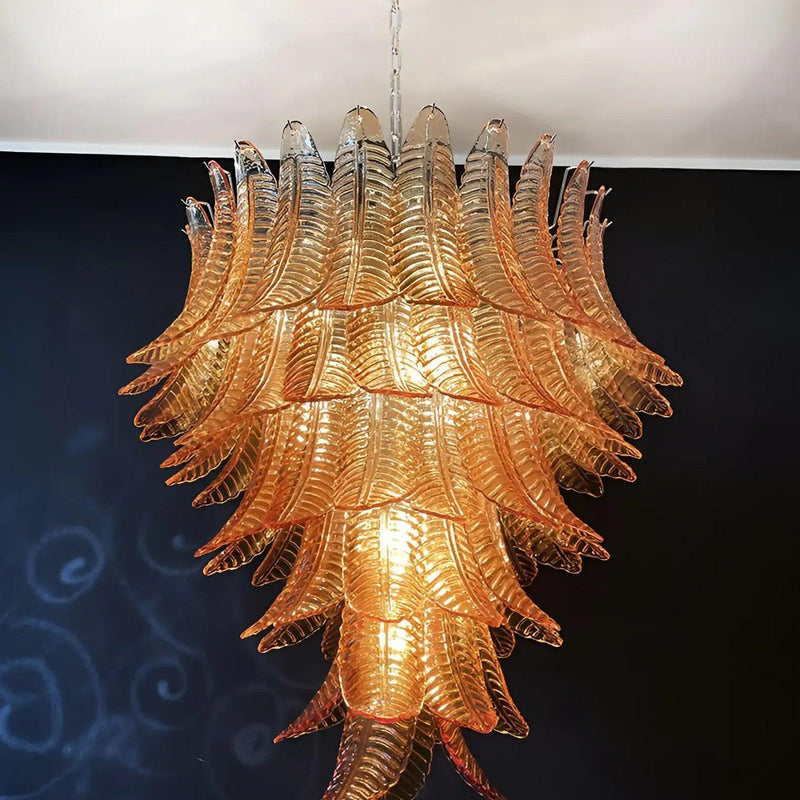 Chandelier Cascade Feuille d'Ambre - DWHOME