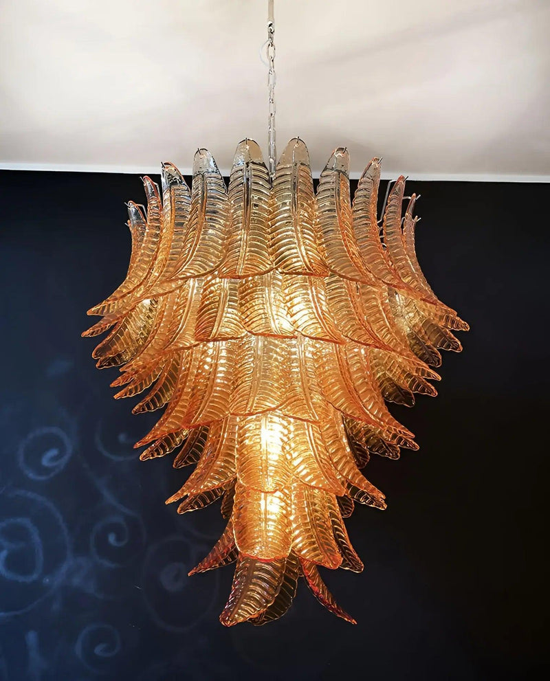 Chandelier Cascade Feuille d'Ambre - DWHOME