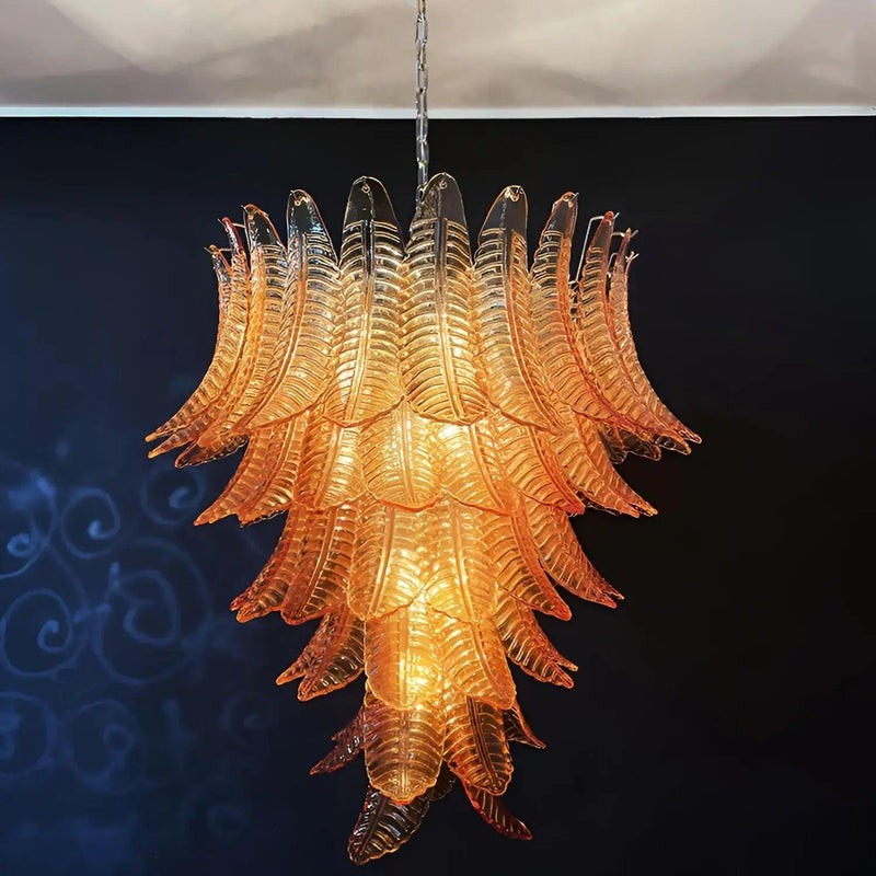 Chandelier Cascade Feuille d'Ambre - DWHOME