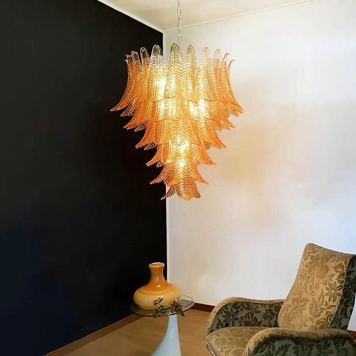 Amber Leaf Cascade Chandelier - DWHOME