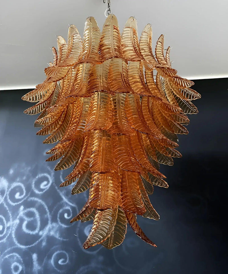 Chandelier Cascade Feuille d'Ambre - DWHOME