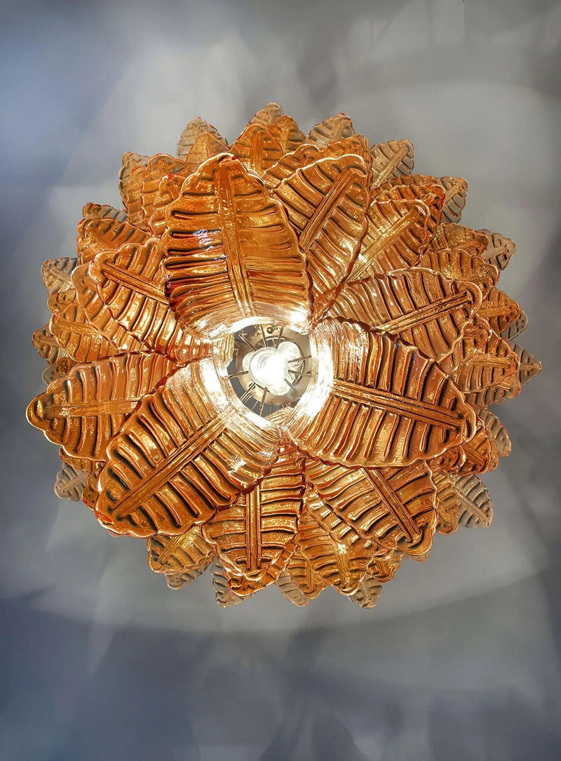Chandelier Cascade Feuille d'Ambre - DWHOME