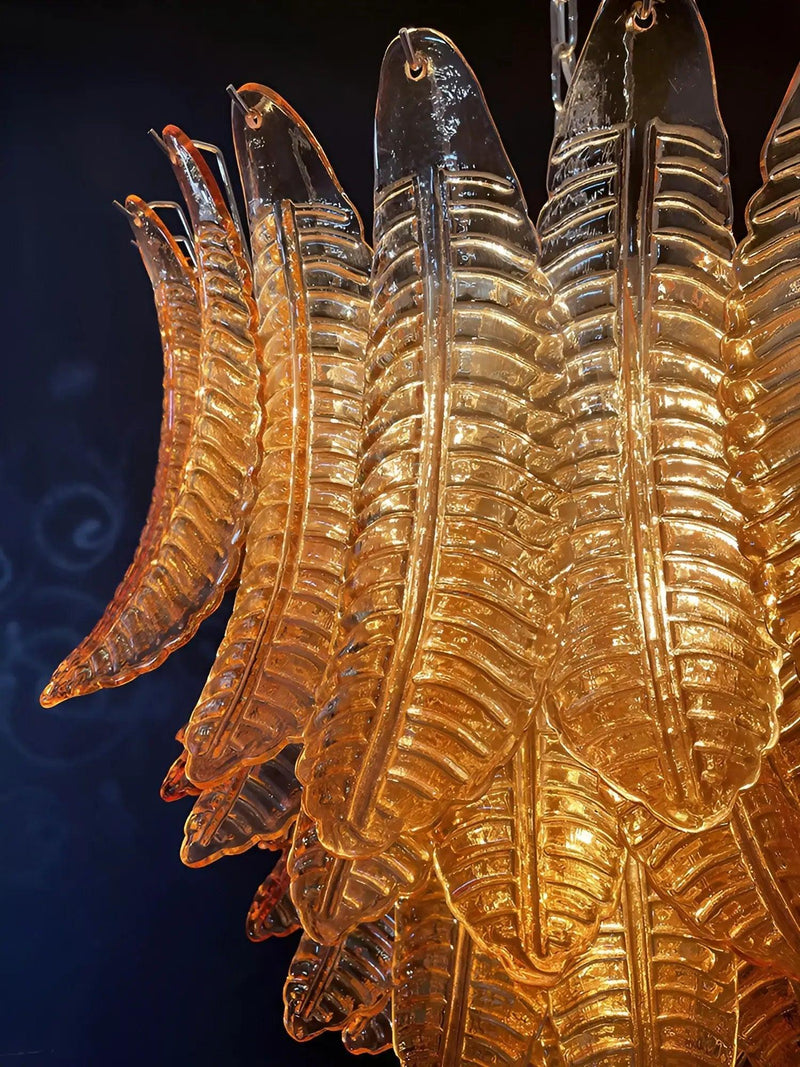 Chandelier Cascade Feuille d'Ambre - DWHOME