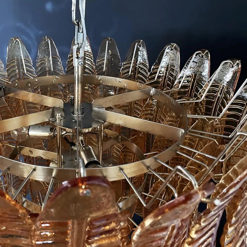 Chandelier Cascade Feuille d'Ambre - DWHOME