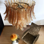Chandelier Cascade Feuille d'Ambre - DWHOME