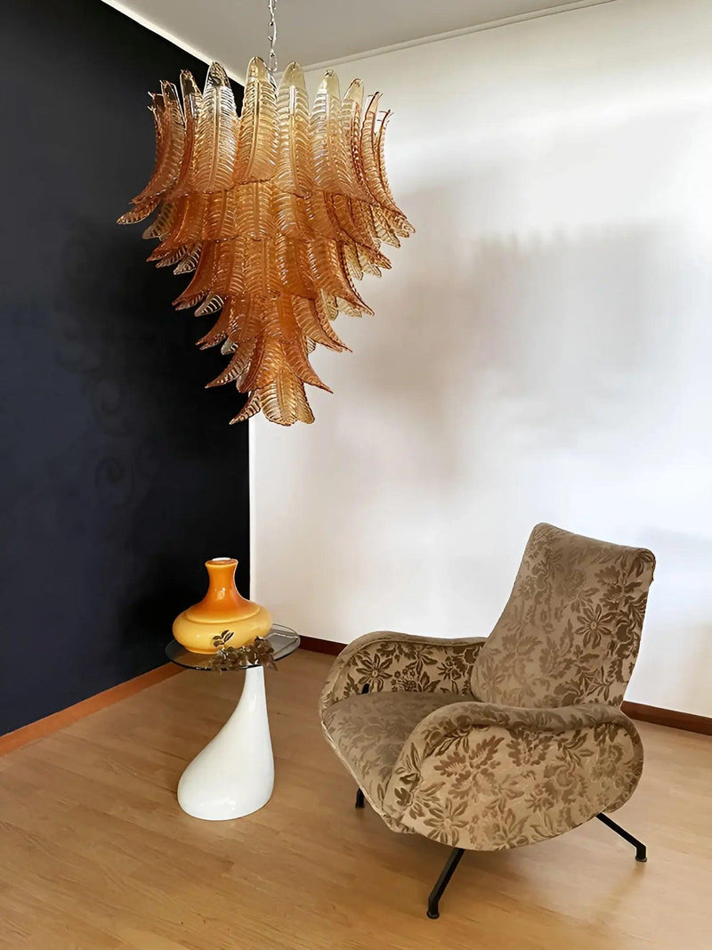 Chandelier Cascade Feuille d'Ambre - DWHOME