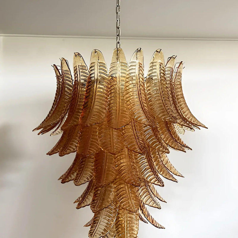 Chandelier Cascade Feuille d'Ambre - DWHOME