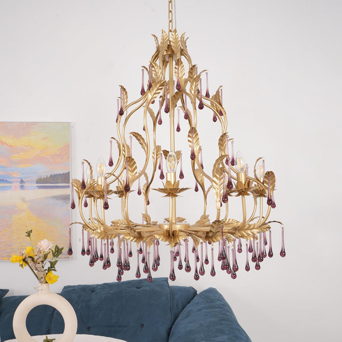 Amethyst Drops Crystal Chandelier - Vakkerlight