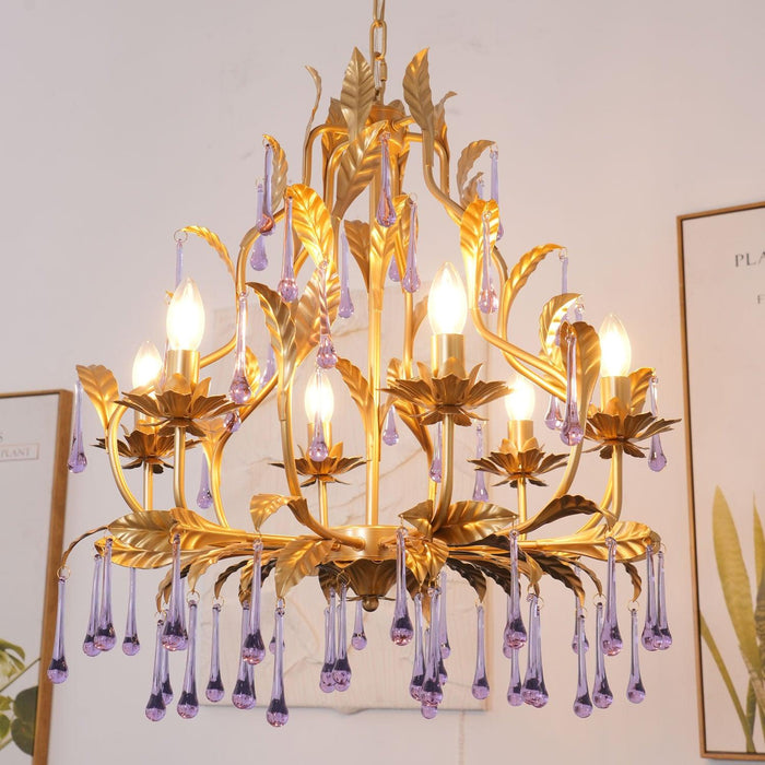 Amethyst Drops Crystal Chandelier - Vakkerlight