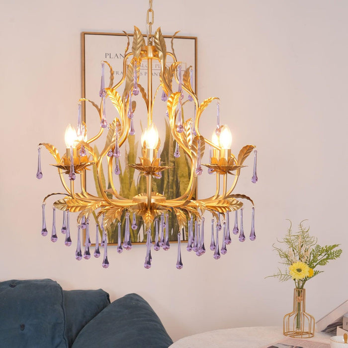 Amethyst Drops Crystal Chandelier - Vakkerlight