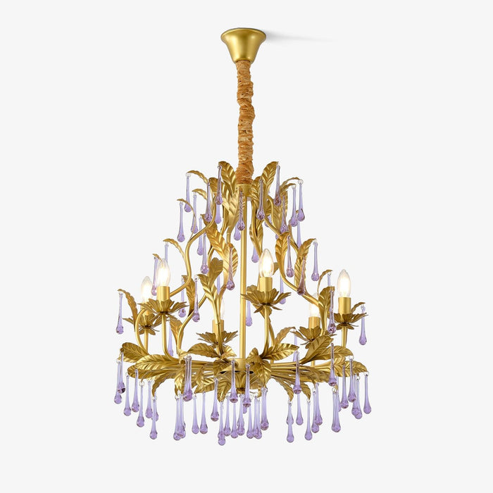 Amethyst Drops Glass Chandelier.