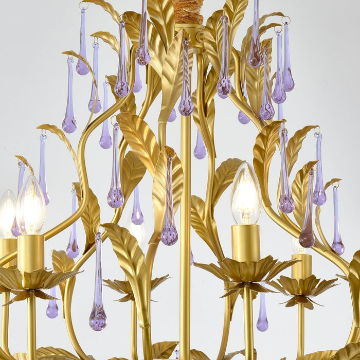 Amethyst Drops Glass Chandelier-DWHOME