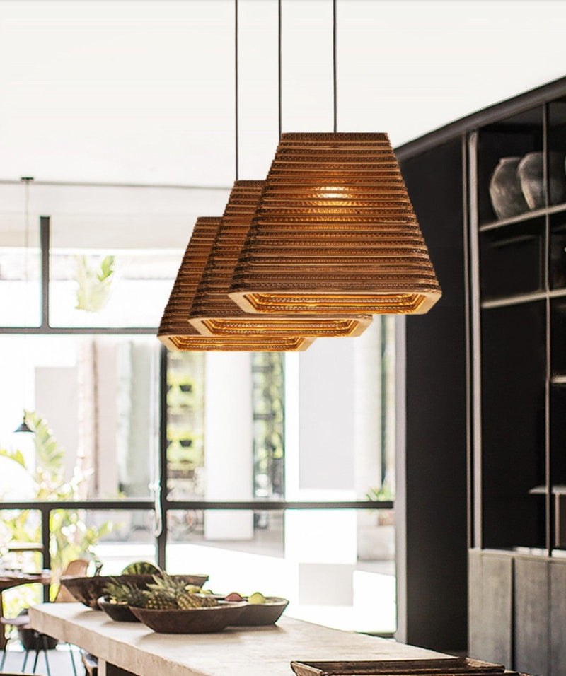 Luminaria Corrugated Board Pendant Light-DWHOME