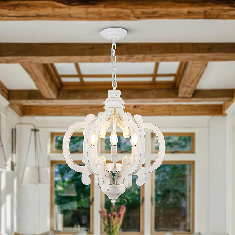 Antique White Style Chandelier-DWHOME