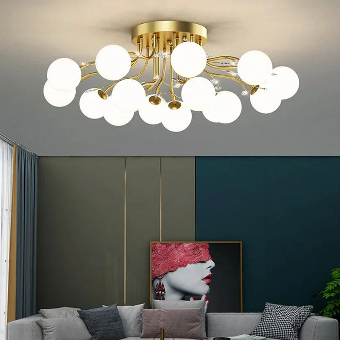 Anya Modern Bubble Glass Flush Mount Light.