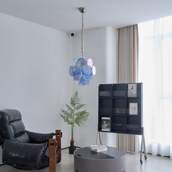 Aqua Blue Glass Murano Chandelier-DWHOME