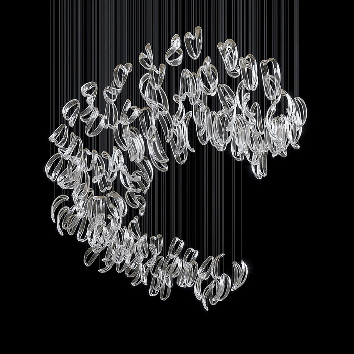 Aqua Ripple Glass Art Customize Chandelier