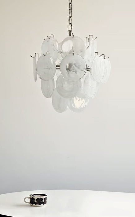 Aqua White Glass Murano Chandelier-DWHOME