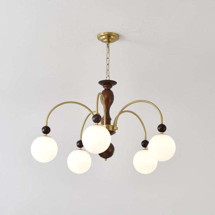 Archway Walnut Color Chandelier-DWHOME