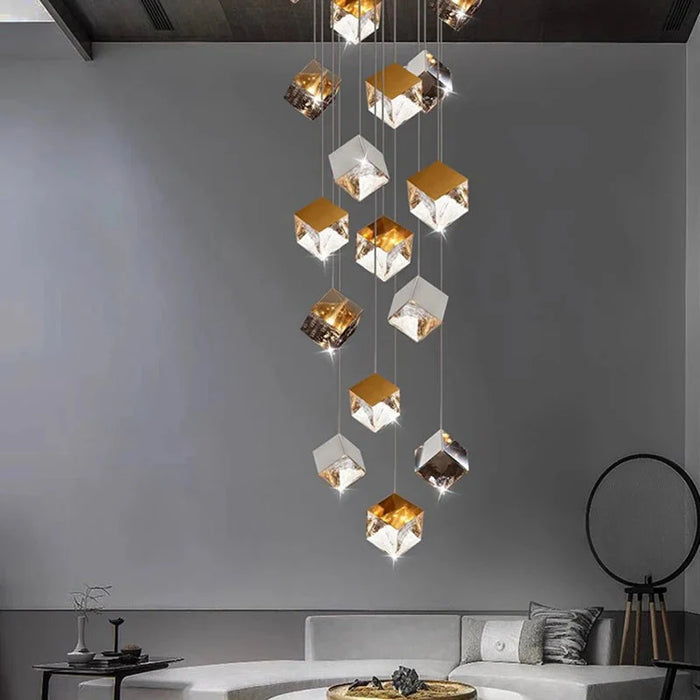 Aren Cube Large Pendant Light For High Ceilings.