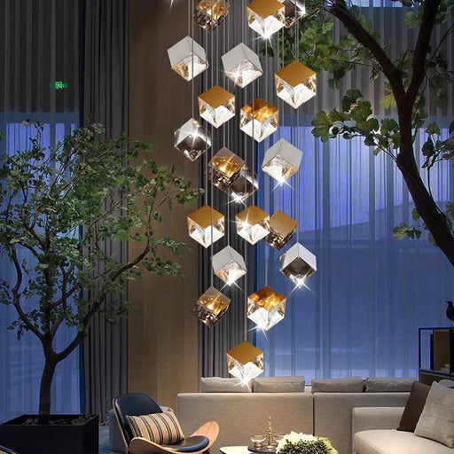 Aren Cube Large Pendant Light For High Ceilings.