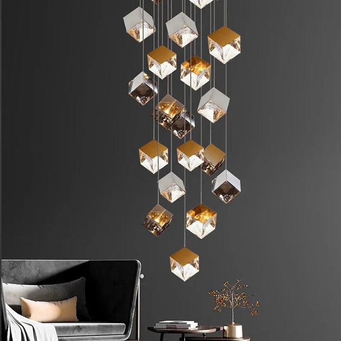 Aren Cube Large Pendant Light For High Ceilings.