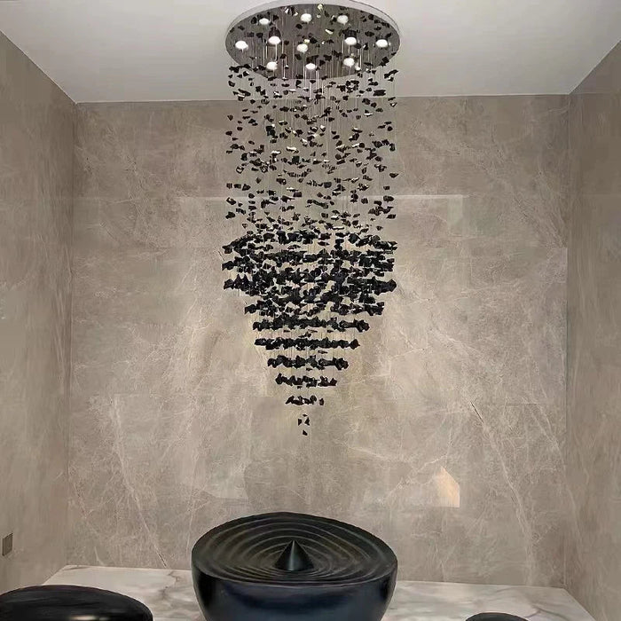 Art Stone Crystal Chandelier For Entryway with High Ceiling.