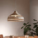 Artisanal Rattan Dome Pendant Lamp.