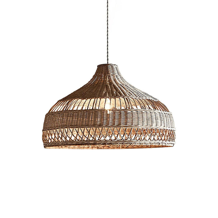 Artisanal Rattan Dome Pendant Lamp-DWHOME