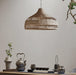 Artisanal Rattan Dome Pendant Lamp.