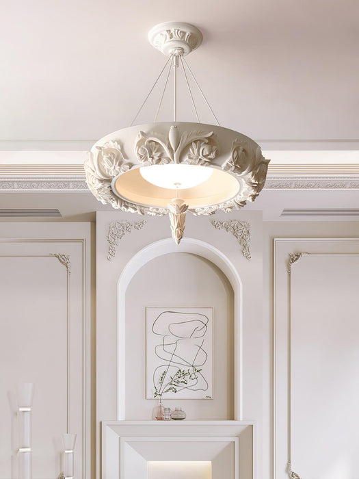 Artistic Carved Plaster Chandelier.