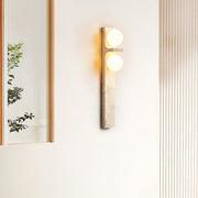 Asymmetrical Travertine Wall Sconce-DWHOME