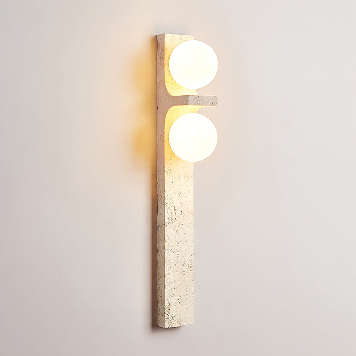 Asymmetrical Travertine Wall Sconce-DWHOME