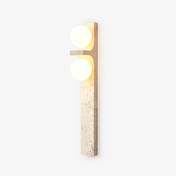 Asymmetrical Travertine Wall Sconce-DWHOME
